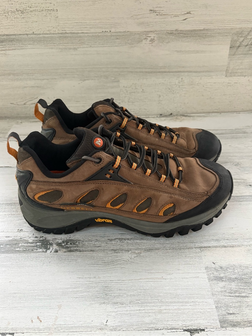 Merrell Men’s Size 12 Chameleon Lace Up Low Top Hiking Shoes In Brown